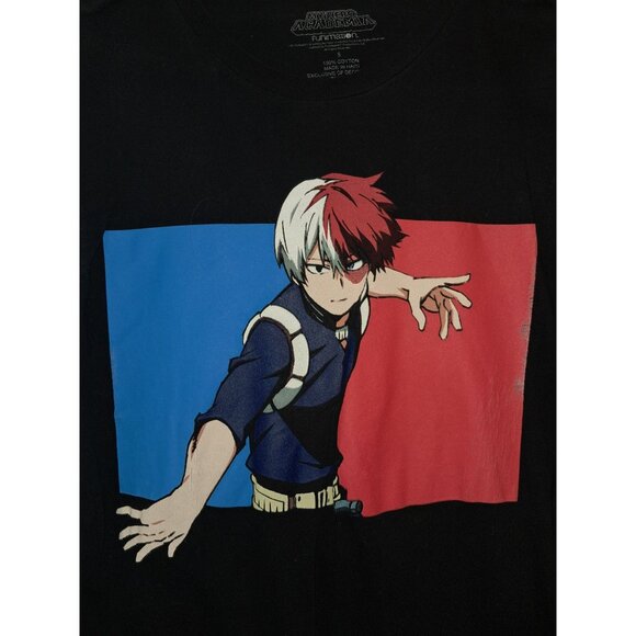 My Hero Academia Shoto Todoroki Fire & Ice Long-Sleeve T-Shirt Men's Small Youth - Picture 1 of 11